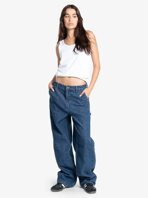 Custom Pants For Street Style-Slouch Carpenter Jean - Double Indigo Rinse