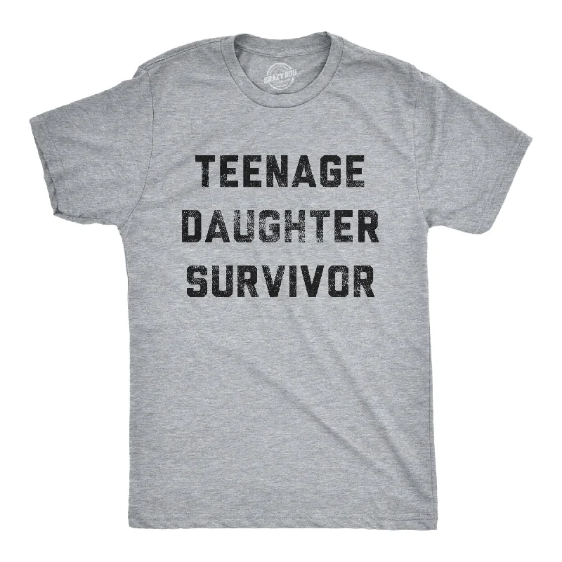 Personalized T-Shirt With Team Colors-Teenage Daughter Survivor Men's T Shirt