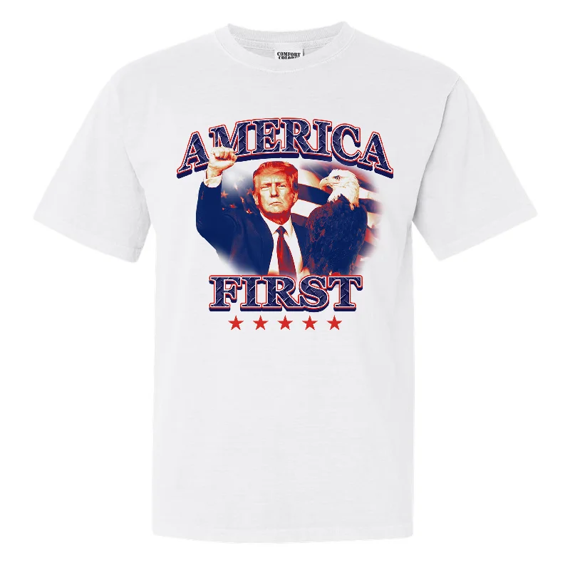 Custom Vintage T-Shirt-Trump America First Tee