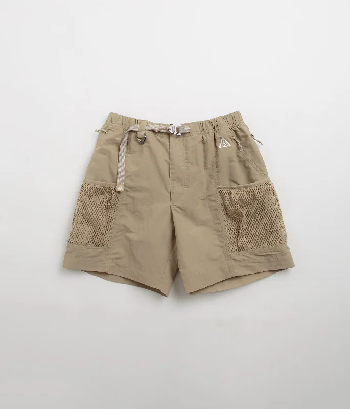 Custom Shorts For Hiking Adventures-Nike ACG Snowgrass Cargo Shorts - Khaki / Light Iron Ore / Summit White