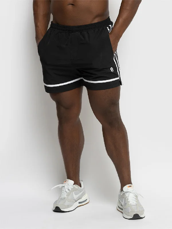 Custom Designed Shorts For Running-BARRY'S BLACK/WHITE 4IN LINED VICTORY SHORT