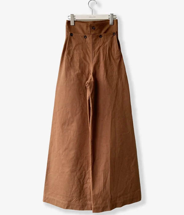 Personalized Pants For Formal Gatherings-FUMIKA_UCHIDA/CANVAS HIGH-WAIST SAILOR PANTS(BROWN)