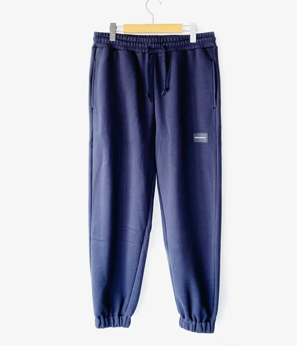 Custom Pants For Work Meetings-DESCENDANT/DEVICE SWEAT TROUSERS (NAVY)