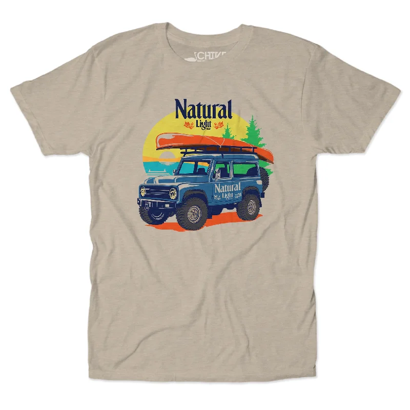 Custom T-Shirt For Team Events-Natural Light Adventure Awaits Unisex Tee