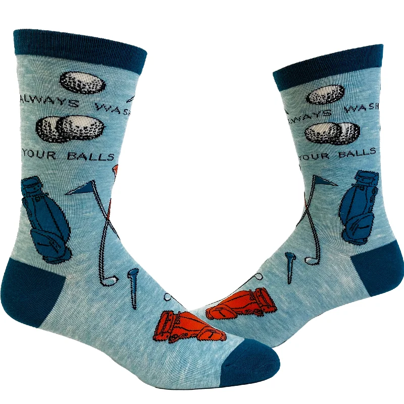 Custom Socks For Party Wear-Men's Always Wash Your Balls Socks