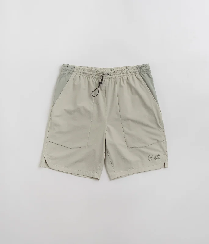 Custom Shorts For Hiking And Outdoor-Purple Mountain Observatory Blocked Climbing Shorts - Grey Teal