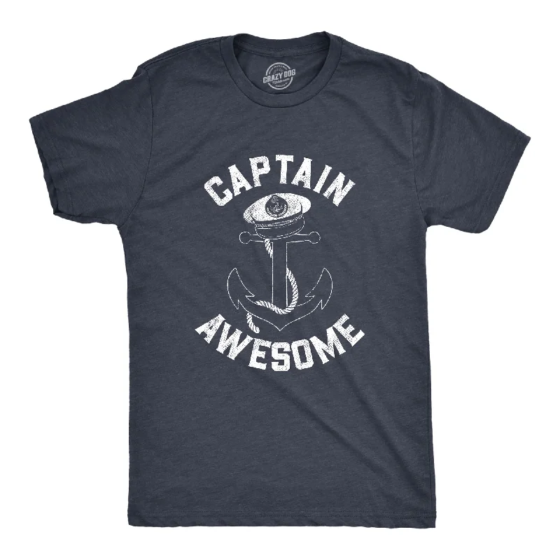 Funny Custom T-Shirt With Sarcastic Quotes-Captain Awesome Men's T Shirt