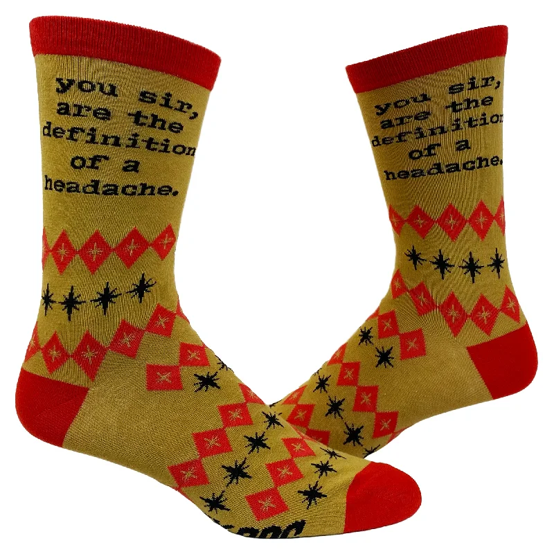 Custom Socks For Daily Wear-Mens You Sir Are The Definition Of A Headache Socks