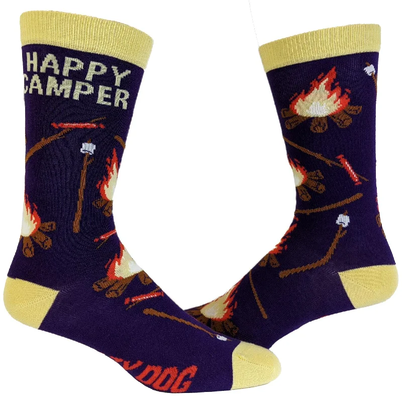 Custom Socks For Winter Fashion-Womens Happy Camper Socks