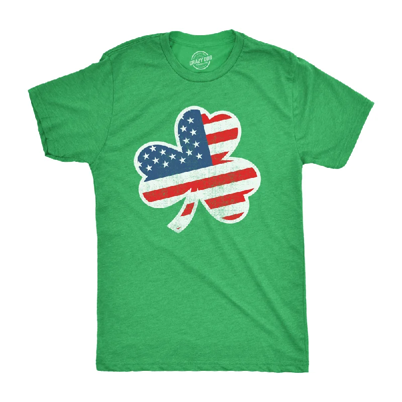 Funny T-Shirt For Bachelor Parties-American Flag Shamrock Men's T Shirt