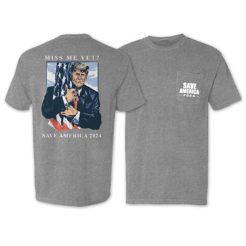 T-Shirt With Personalized Image-Save America 2024 Pocket Tee