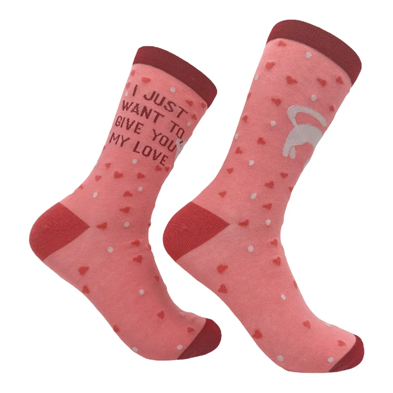 Personalized Socks For Casual Wear-Women's I Just Want To Give You My Love Socks