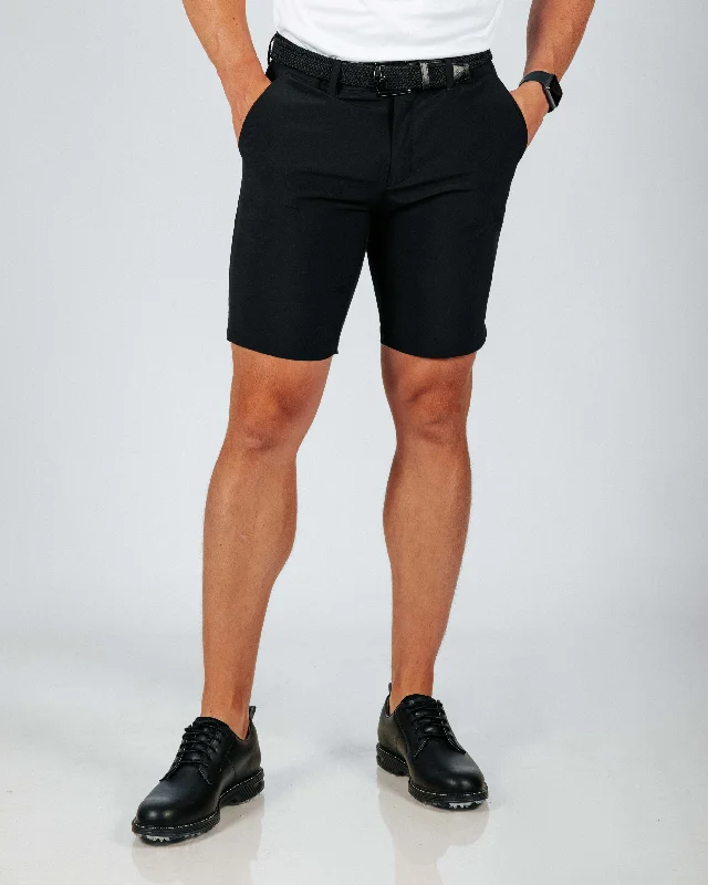 Custom Printed Shorts For Running Events-Men's Black Golf Shorts