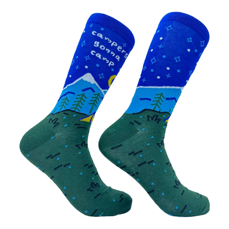 Custom Socks For Yoga Pants-Men's Campers Gonna Camp Socks