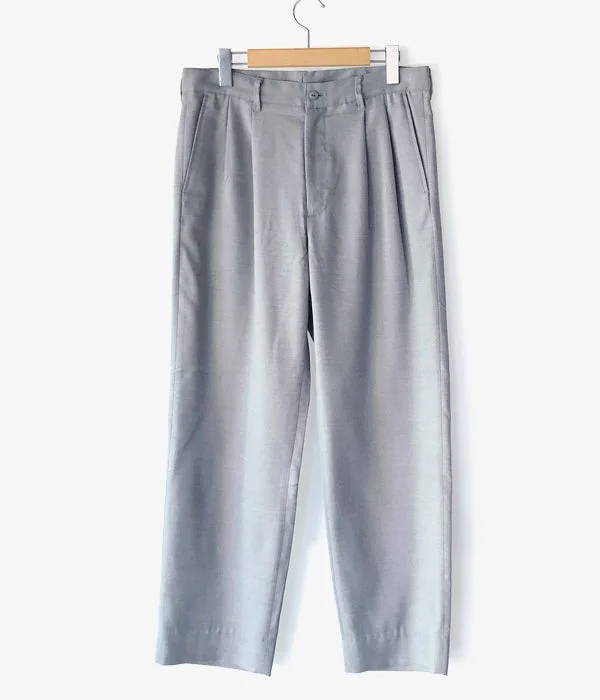 Custom Pants For Fitness Gear-WELCOME-RAIN/TWILL SERGE 2 TUCK TROUSER (LIGHT GREY)