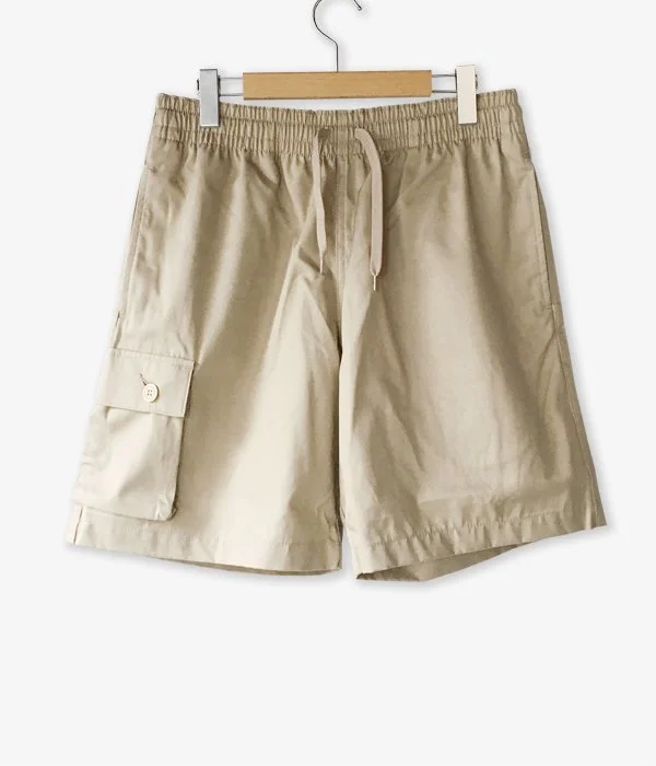 Custom Pants For Summer Travel-DESCENDANT/SHORE CARGO BEACH SHORTS (BEIGE)