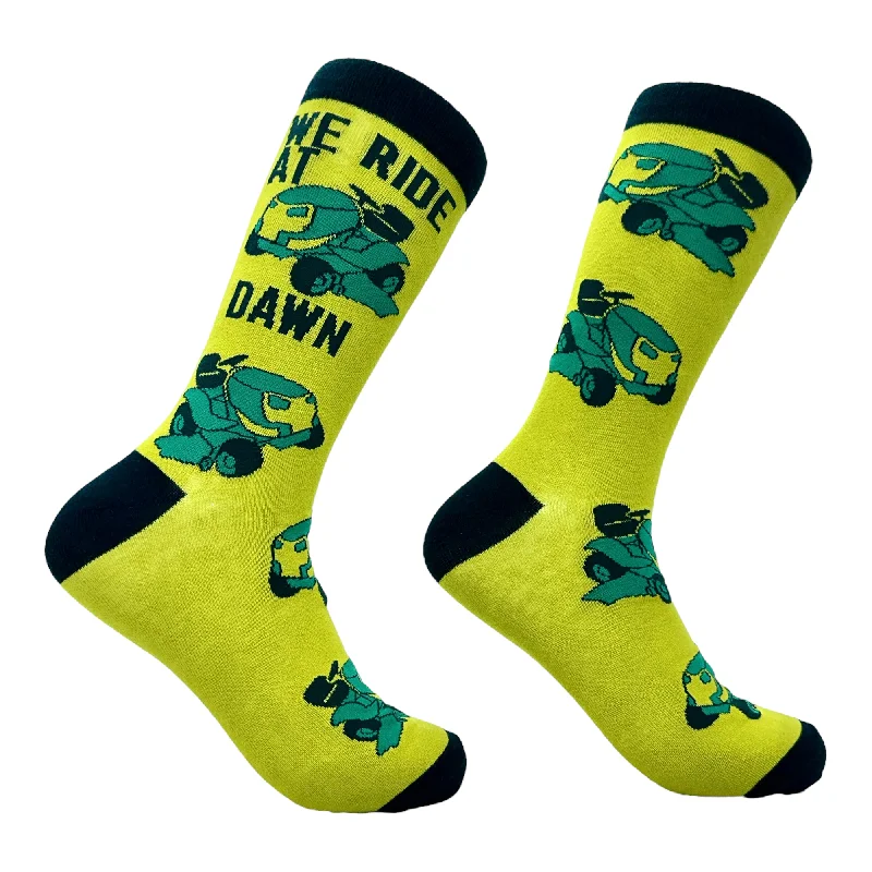 Personalized Socks For Work Attire-Men's We Ride At Dawn Mower Socks