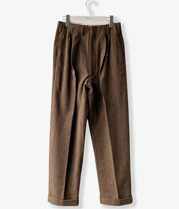 Custom Relaxed Pants-FUMIKA_UCHIDA/SPLASHED PATTERN WIDE TAPERED PANTS(BROWN)