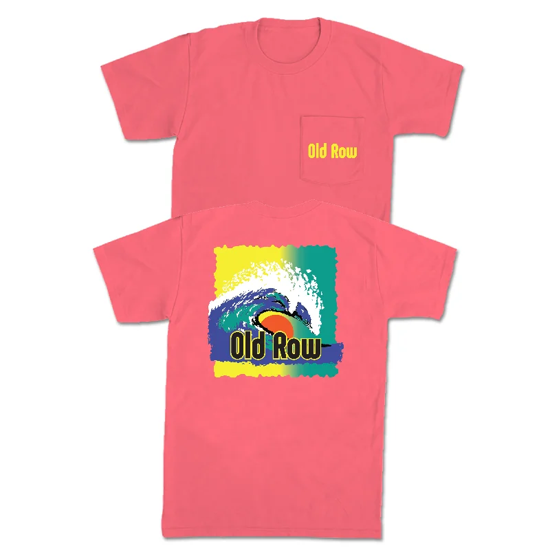 Personalized T-Shirt For Fun Parties-Old Row Neon Wave Pocket Tee