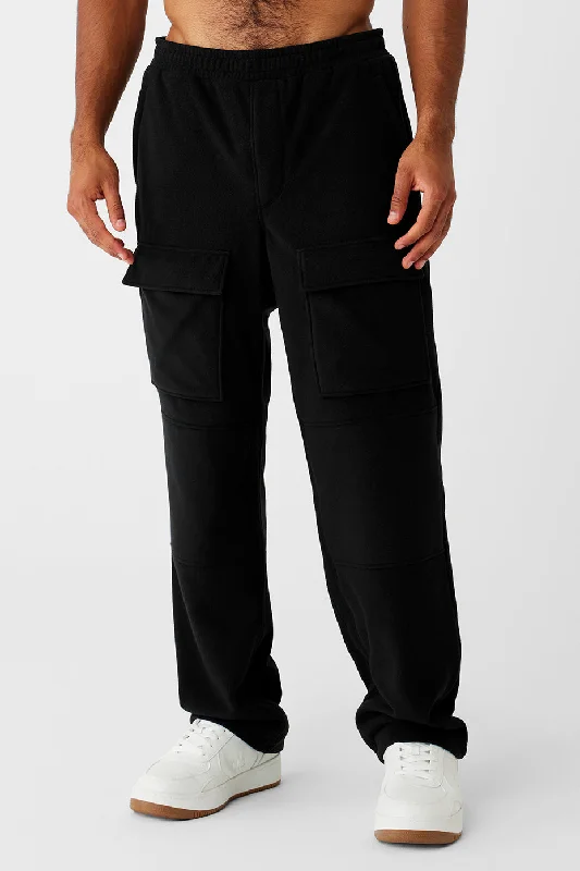 Custom Pants For Relaxation-Polar Fleece Ridge Cargo Pants - Black