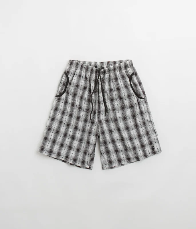 Custom Designed Shorts For Running-Sexhippies Seersucker Plaid Shorts - Black / White