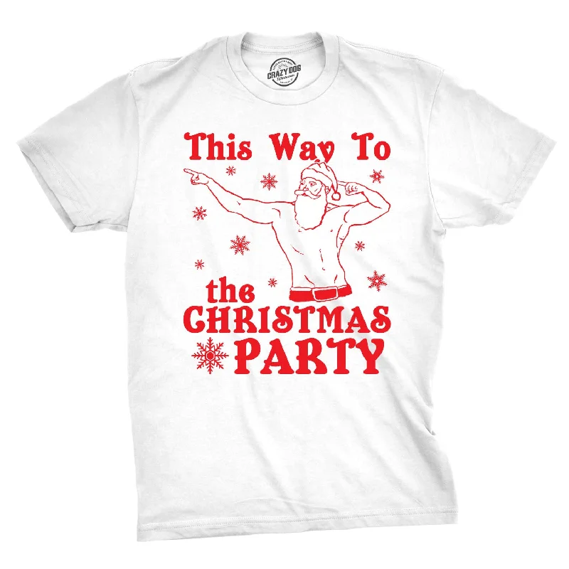 Custom T-Shirt For Running Events-This Way To The Christmas Party Men's T Shirt