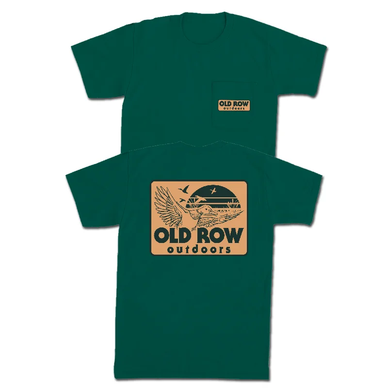 Custom T-Shirt For Special Group Orders-Old Row Outdoors Duck Hunt Badge Pocket Tee