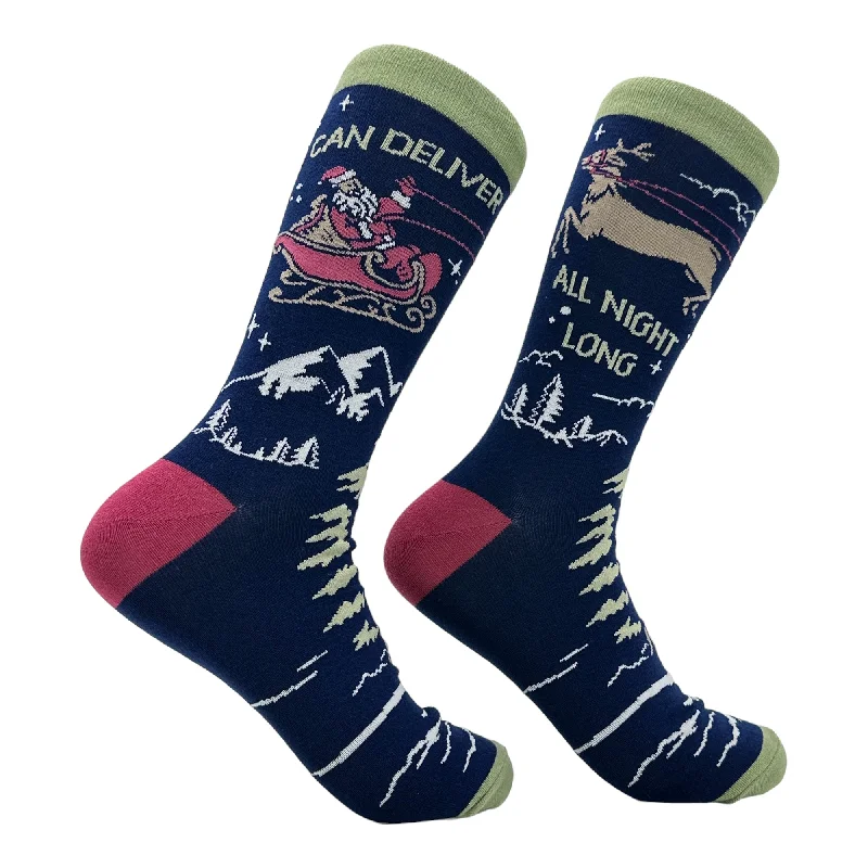 Personalized Socks For Yoga-Men's I Can Deliver All Night Long Socks