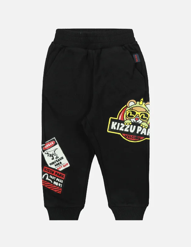 Custom Pants For Relaxed Style-Dinosaur Park Sign Print Regular Fit Sweatpants