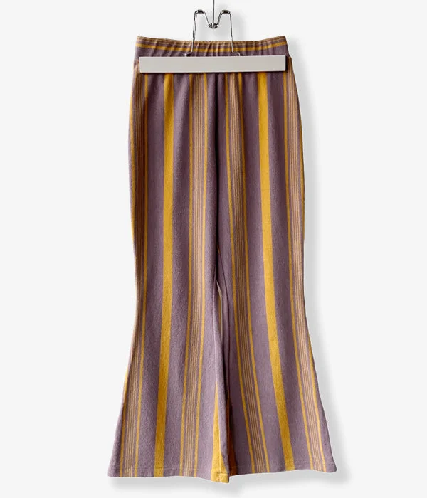 Custom Pants For College Fashion-PHEENY/PILE BORDER FLARED PANTS(LAVENDER)