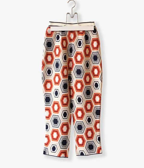 Custom Cargo Pants-TAN/TORTOISE SHELL PATTERN PANTS(ORANGE BLUE)