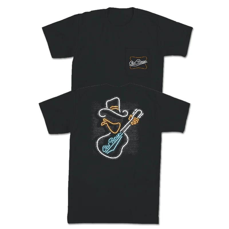 Custom T-Shirt For Celebrations-Country Cowboy Neon Pocket Tee