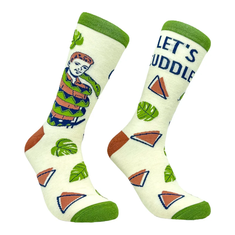 Personalized Socks For Workouts-Men's Lets Cuddle Snake Socks