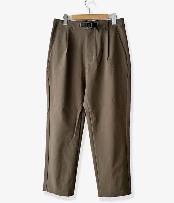 Custom Linen Pants-Goldwin/ONE TUCK TAPERED STRETCH PANTS (TAUPE GRAY)