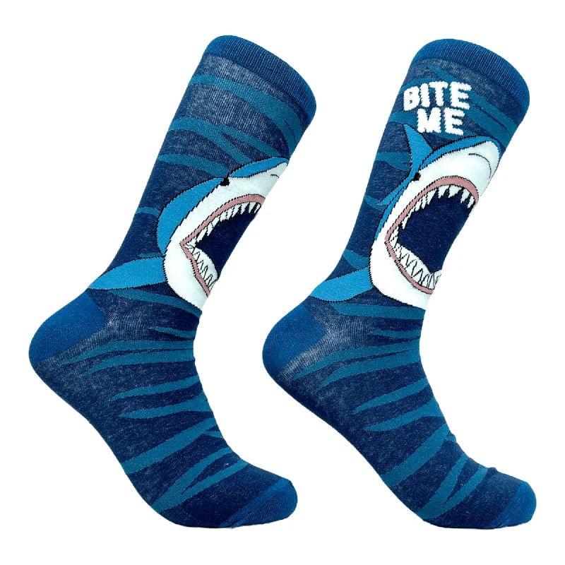 Personalized Socks For Children-Men's Bite Me Shark Socks