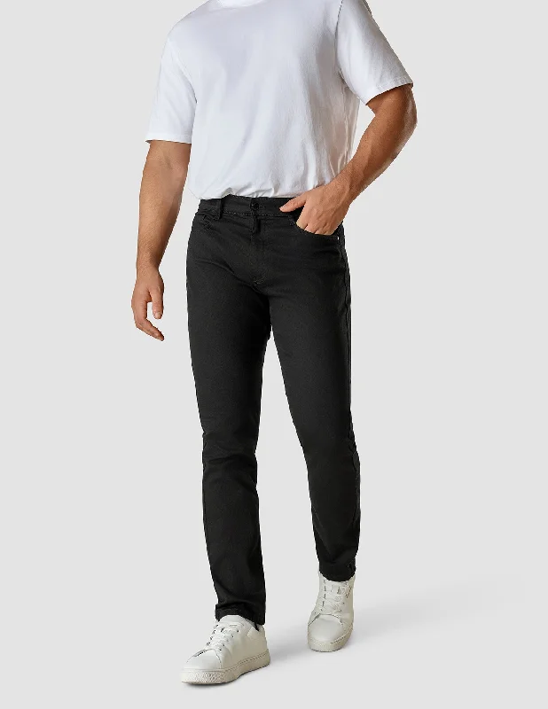 Custom Pants For Running-Classic Jeans Slim Stay Black