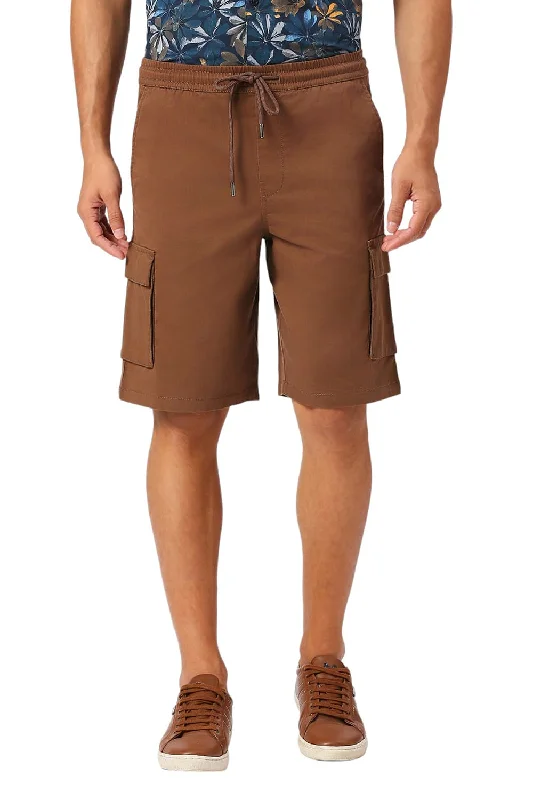 Personalized Comfortable Shorts-Comfort Fit Cotton Stretch Peach Twill Shorts