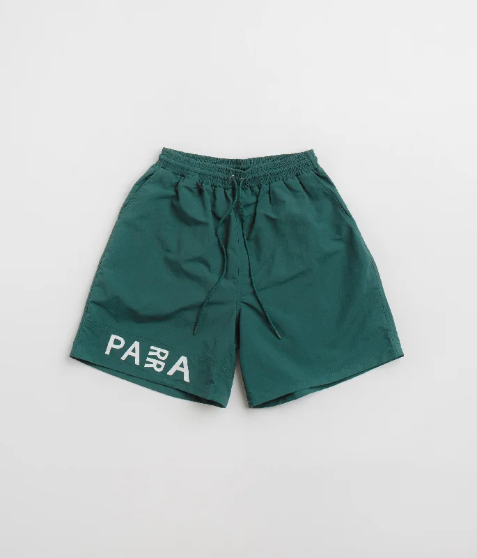 Personalized Shorts For Outdoor Adventures-by Parra No Vision Swim Shorts - Pine Green