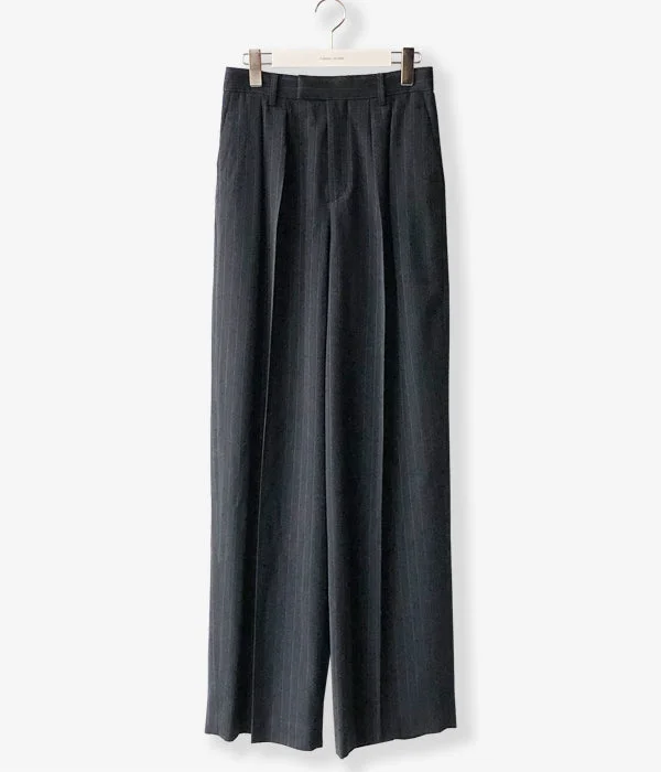 Personalized Pants For Wedding Celebrations-FUMIKA_UCHIDA/Thick 2Types Pinstriped/WIDE SLACKS(THIN stripes/WHT line)