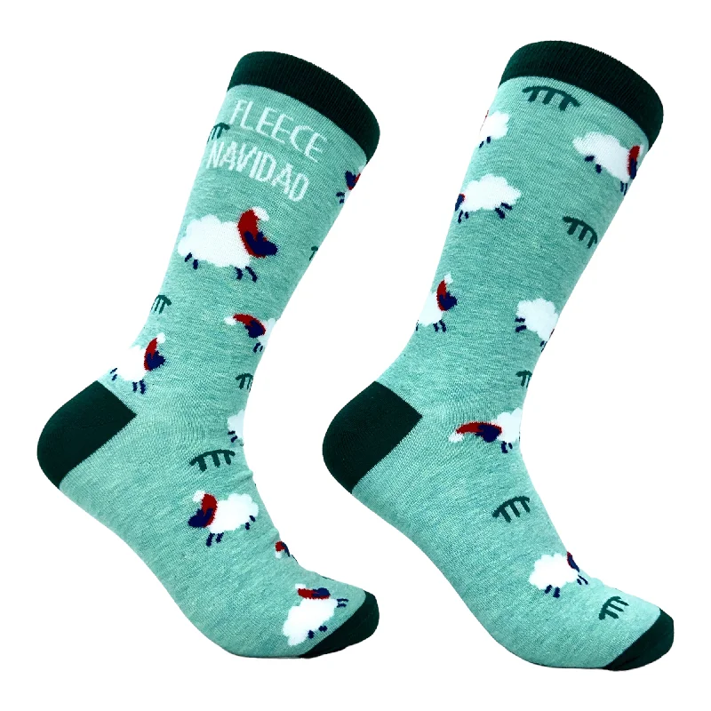 Custom Socks For Outdoor Workouts-Men's Fleece Navidad Socks