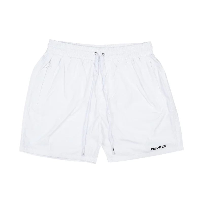 Custom Printed Shorts For Sports Teams-Luxury Swim Shorts - White