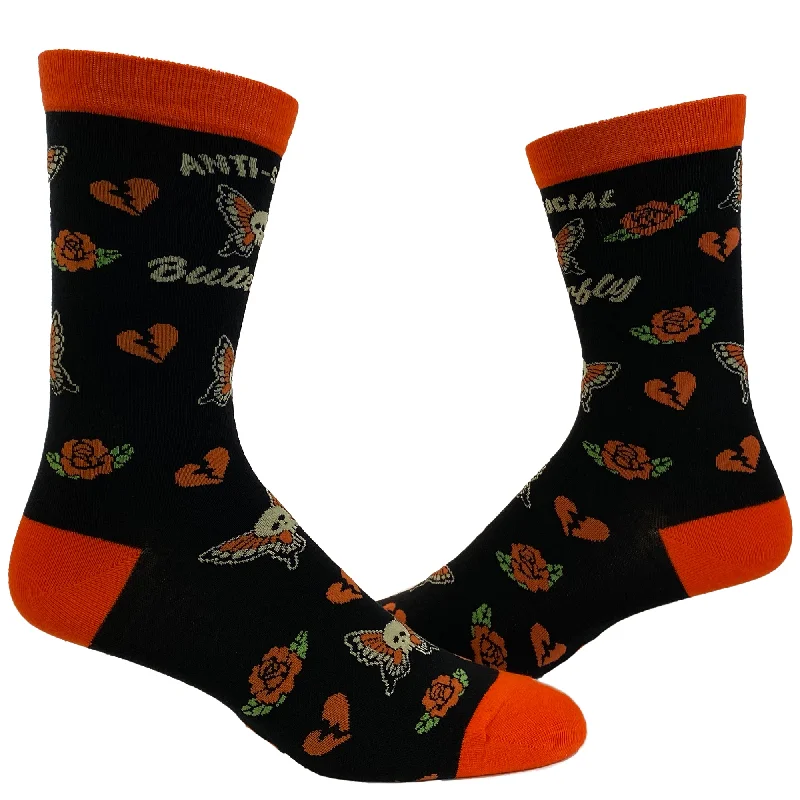 Custom Socks For Team Events-Womens Anti Social Butterfly Socks