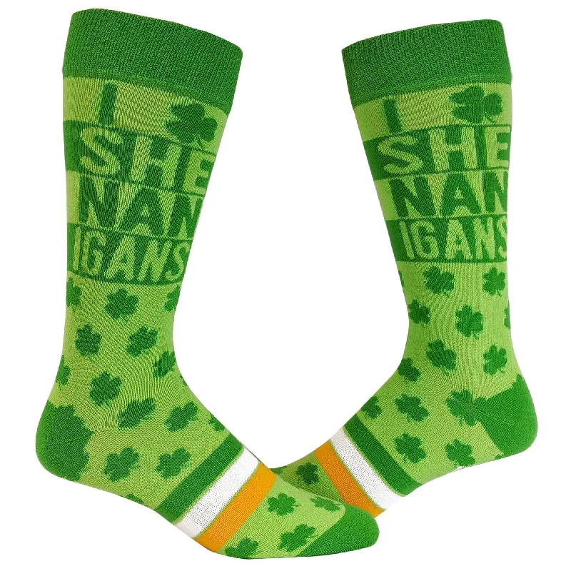 Custom Socks For Outdoor Adventures-Mens I Clover Shenanigans Socks