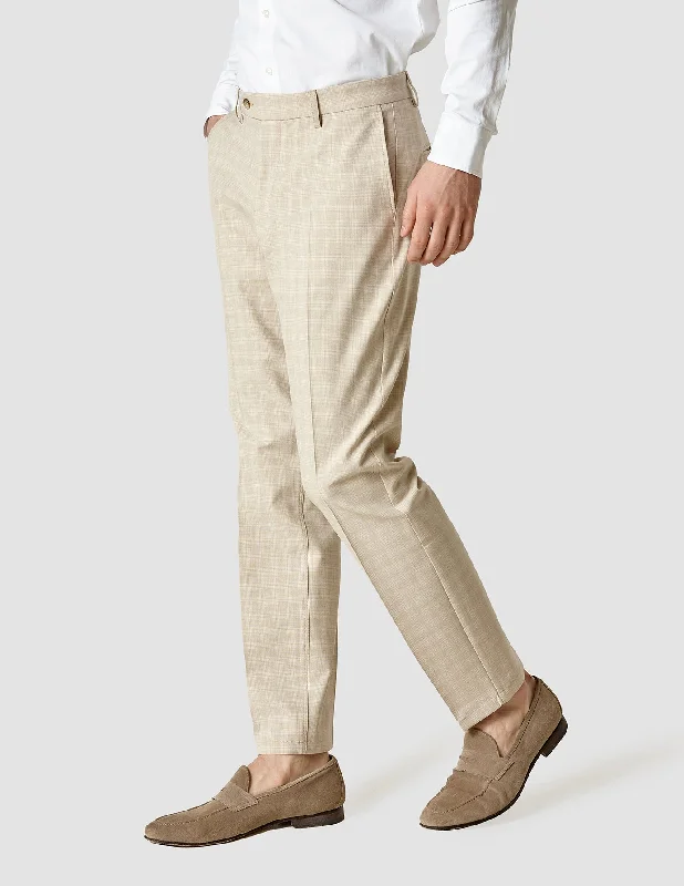 Personalized Pants For Custom Prints-Essential Suit Pants Slim Warm Sand