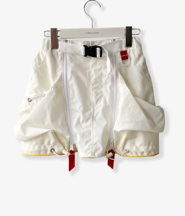 Custom Chino Pants-FUMIKA_UCHIDA/NYLON WAIST POCKET MINI SKIRT(WHITE)