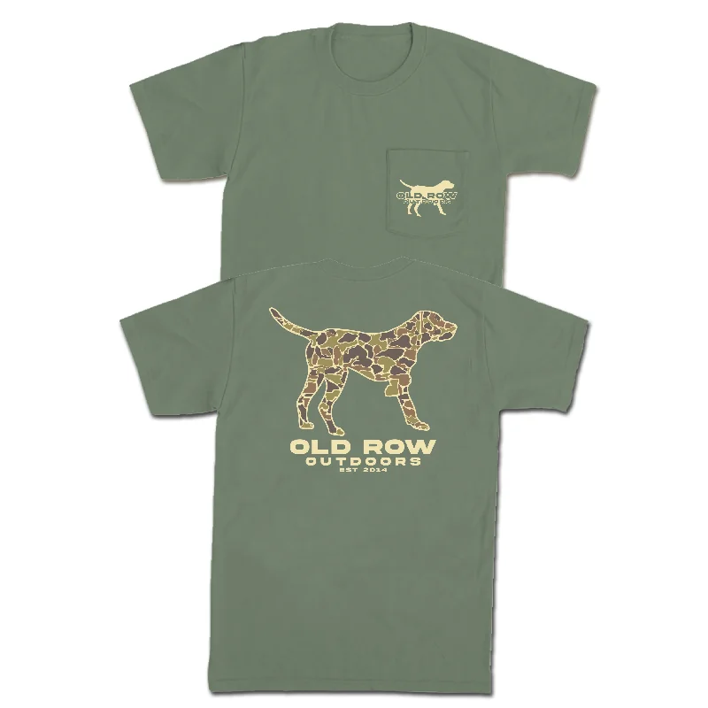 Funny Personalized T-Shirt For Party Gifts-Old Row Outdoors Pointer Camo Pocket Tee