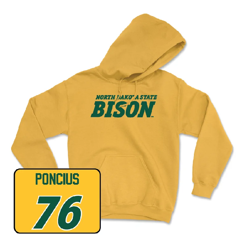 Personalized Hoodies For Winter Vacations-Gold Football Bison Hoodie - Hunter Poncius