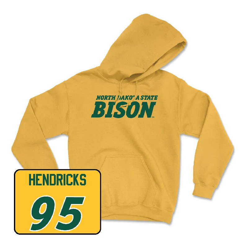 Custom Hoodies For Custom Embroidery-Gold Football Bison Hoodie - Dylan Hendricks