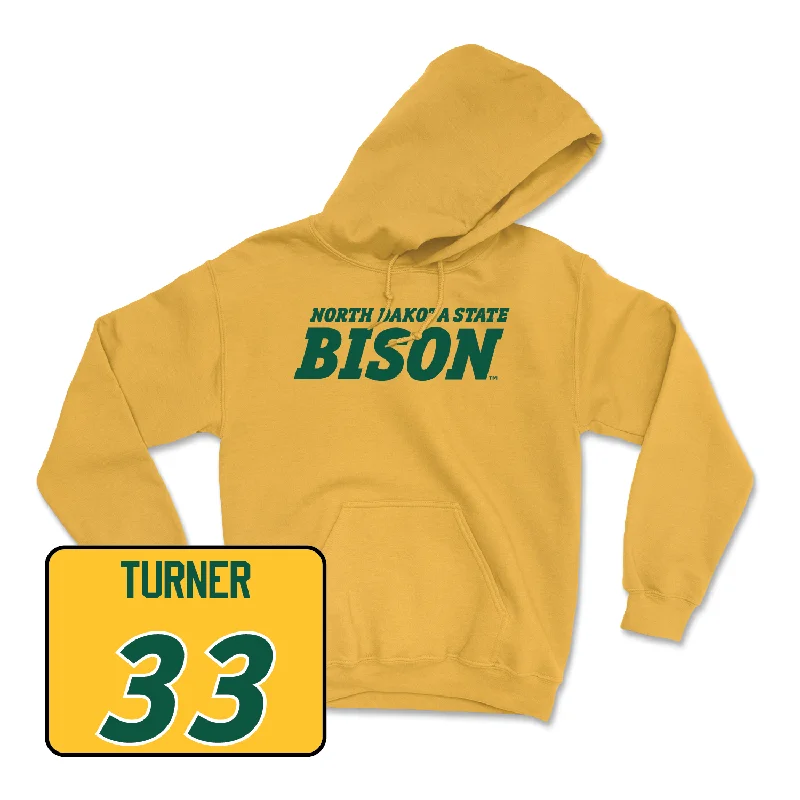 Personalized Hoodies For Group Adventures-Gold Football Bison Hoodie - Termaine Turner