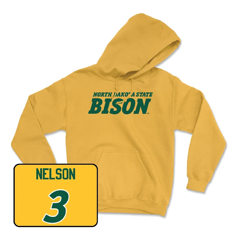 Personalized Hoodies For Cozy Days-Gold Football Bison Hoodie - RaJa Nelson